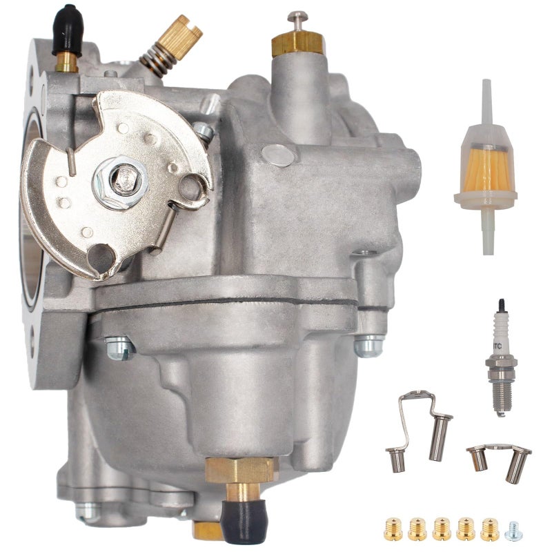 JIK New Super E Carburetor for HD Big Twin & Sportster Shorty Carb Super E 11-0420 with Fuel Filter and Spark Plug - Image 3